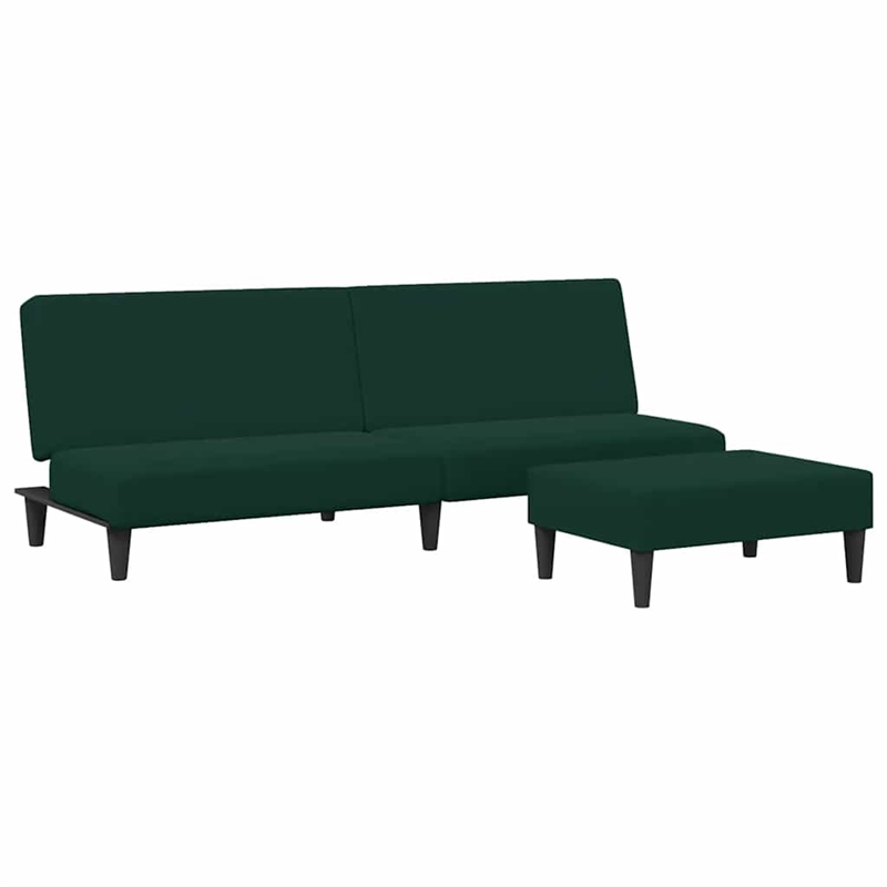 Vidaxl 2-Seater Sofa Bed in Dark Green Polyester Velvet