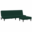 Vidaxl 2-Seater Sofa Bed in Dark Green Polyester Velvet