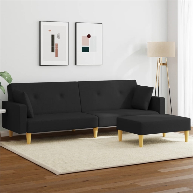 Vidaxl Sofa Bed in Black Fabric