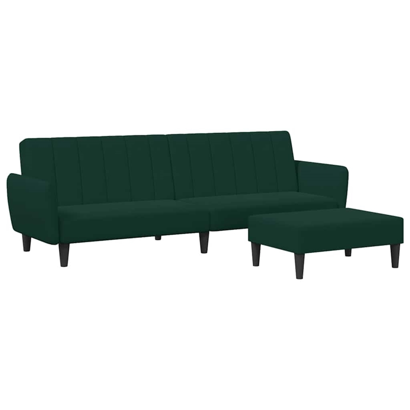 Vidaxl 2-Seater Sofa Bed in Dark Green Polyester Velvet