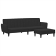 Vidaxl 2-Seater Sofa Bed in Black Polyester Velvet