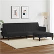 Vidaxl 2-Seater Sofa Bed in Black Polyester Velvet
