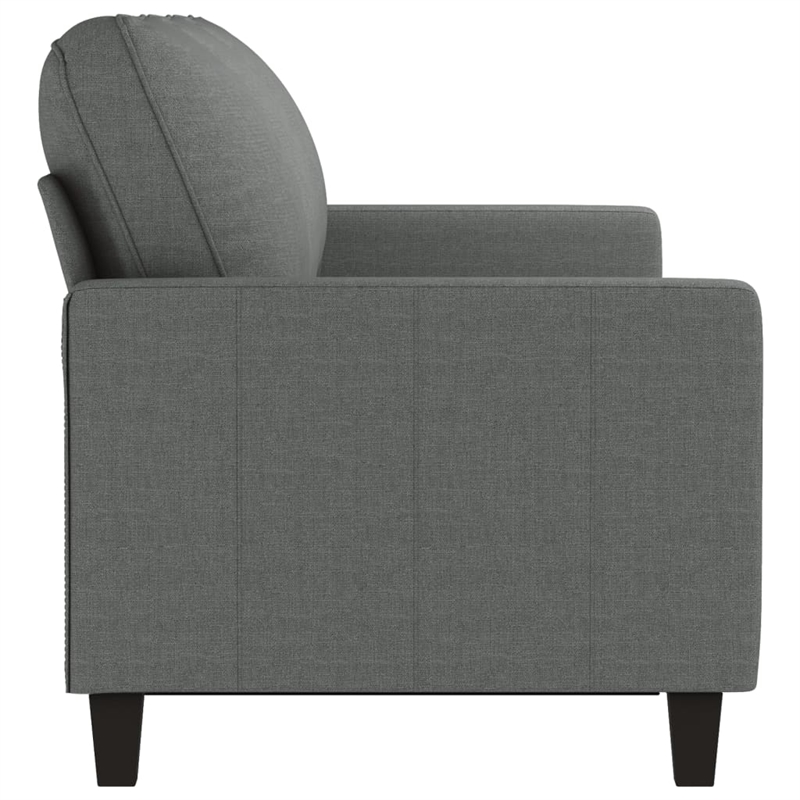 Vidaxl Metal 3-Seater Sofa Dark Grey Polyester Fabric