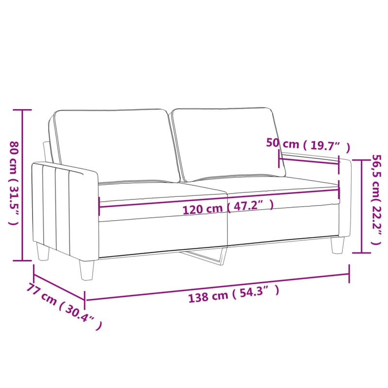 Vidaxl Metal 2-Seater Sofa in Dark Green Polyester