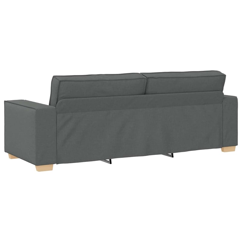 Vidaxl 3-Seater Fabric Sofa Set with Cushion in Dark Gray