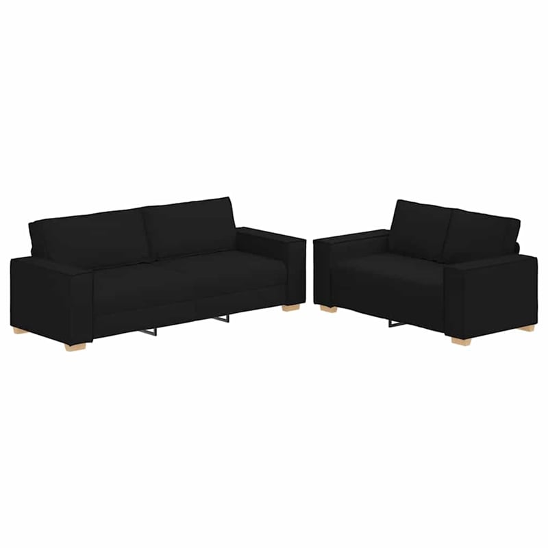 Vidaxl Metal Sofa Set in Black Fabric