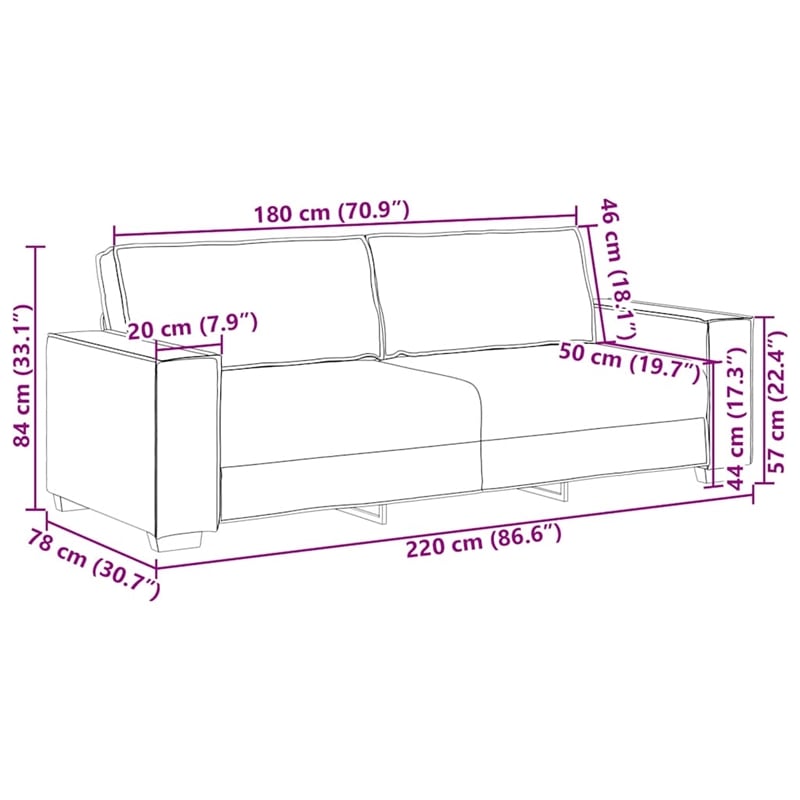 Vidaxl Metal Sofa Set in Black Fabric