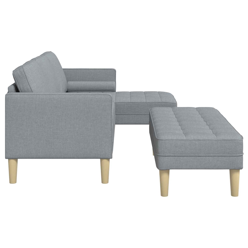 Vidaxl 2 Pcs Sofa Set in Light Gray Fabric