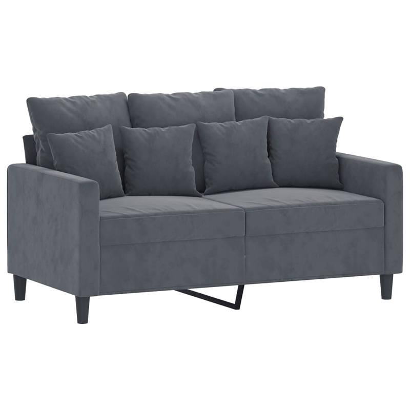 Vidaxl Metal 2-Seater Sofa in Dark Grey Polyester Velvet
