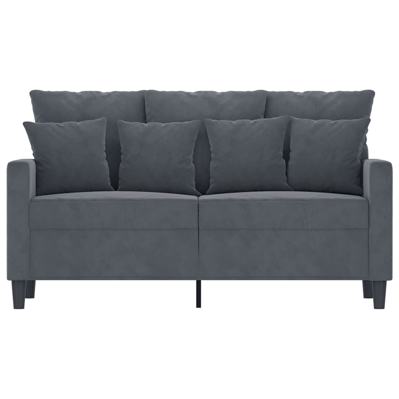 Vidaxl Metal 2-Seater Sofa in Dark Grey Polyester Velvet