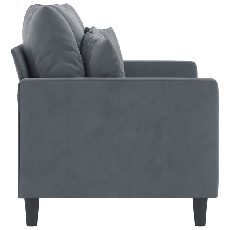 Vidaxl Metal 2-Seater Sofa in Dark Grey Polyester Velvet