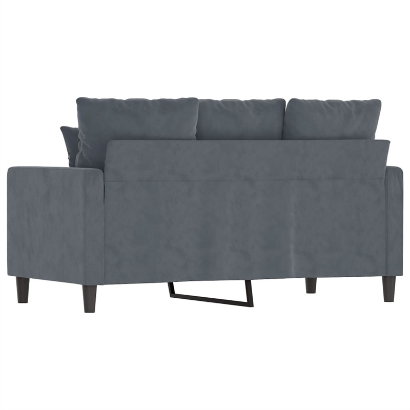 Vidaxl Metal 2-Seater Sofa in Dark Grey Polyester Velvet