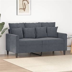 Vidaxl Metal 2-Seater Sofa in Dark Grey Polyester Velvet