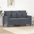 Vidaxl Metal 2-Seater Sofa in Dark Grey Polyester Velvet