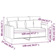 Vidaxl Metal 2-Seater Sofa in Black Polyester