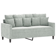 Vidaxl Metal 2-Seater Sofa in Light Grey Polyester Velvet