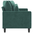 Vidaxl Metal 2-Seater Sofa in Dark Green Velvet
