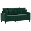 Vidaxl Metal 2-Seater Sofa in Dark Green Velvet