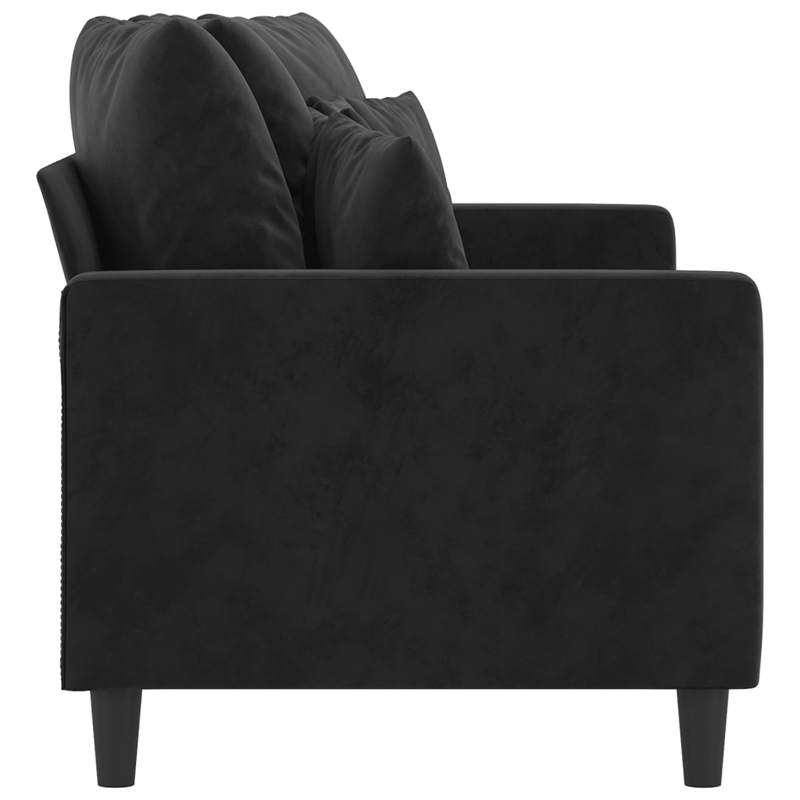 Vidaxl Metal 2-Seater Sofa in Black Velvet