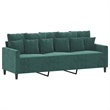 Vidaxl Metal 3-Seater Sofa in Dark Green Polyester