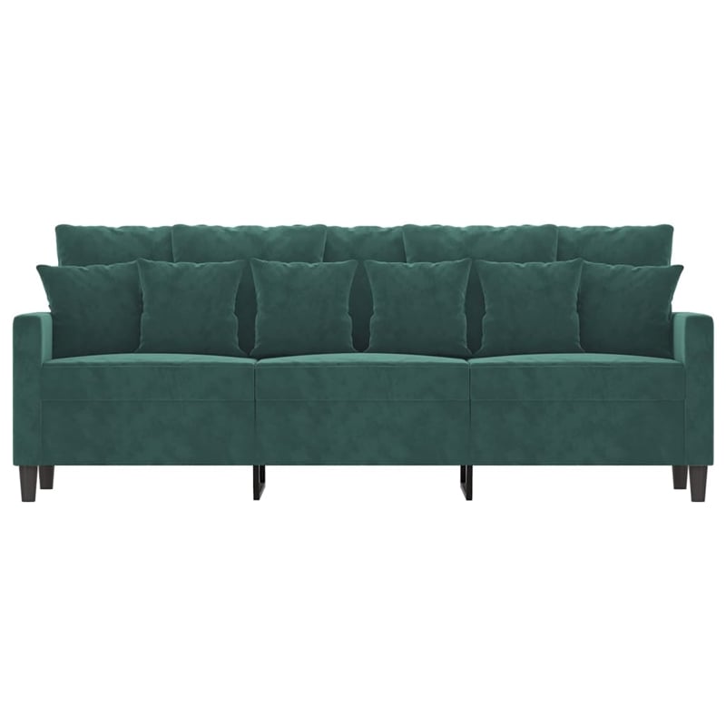 Vidaxl Metal 3-Seater Sofa in Dark Green Polyester