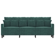 Vidaxl Metal 3-Seater Sofa in Dark Green Polyester