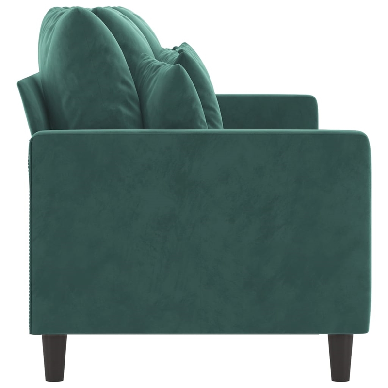 Vidaxl Metal 3-Seater Sofa in Dark Green Polyester