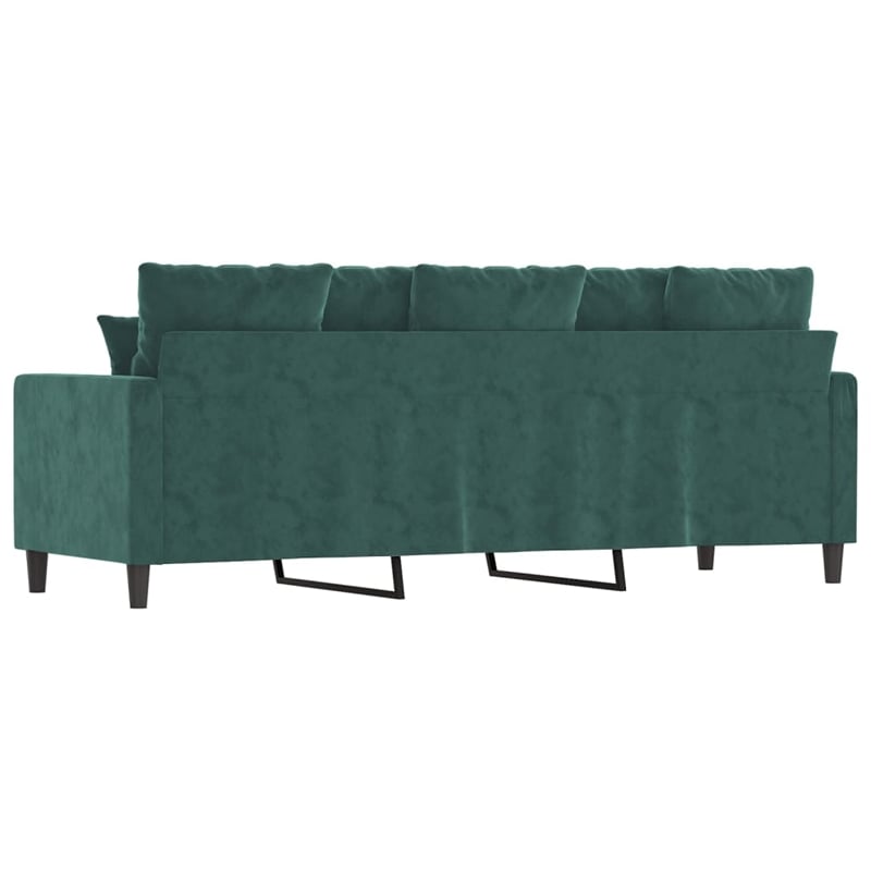 Vidaxl Metal 3-Seater Sofa in Dark Green Polyester