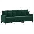 Vidaxl Metal 3-Seater Sofa in Dark Green Polyester