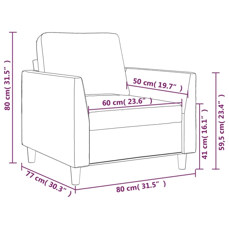 Vidaxl Single Sofa Chair in Black Faux Leather
