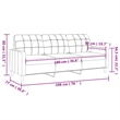 Vidaxl Metal 3-Seater Sofa in Light Grey Fabric