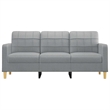 Vidaxl Metal 3-Seater Sofa in Light Grey Fabric