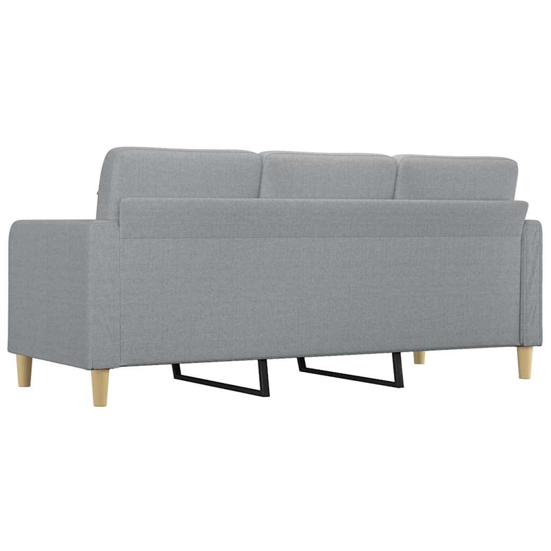 Vidaxl Metal 3-Seater Sofa in Light Grey Fabric