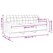 Vidaxl Metal 3-Seater Sofa Dark Grey Fabric