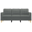 Vidaxl Metal 3-Seater Sofa Dark Grey Fabric