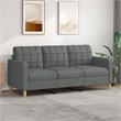 Vidaxl Metal 3-Seater Sofa Dark Grey Fabric