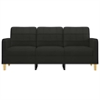 Vidaxl Metal 3-Seater Sofa Black Fabric
