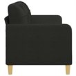Vidaxl Metal 3-Seater Sofa Black Fabric