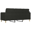 Vidaxl Metal 3-Seater Sofa Black Fabric