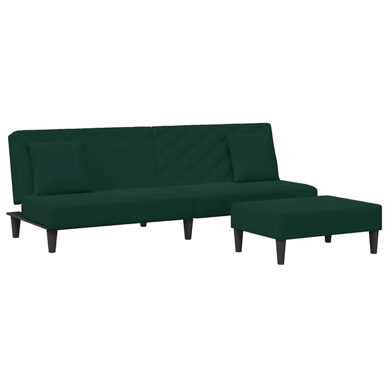 Vidaxl 2 Piece Sofa Set in Dark Green Velvet