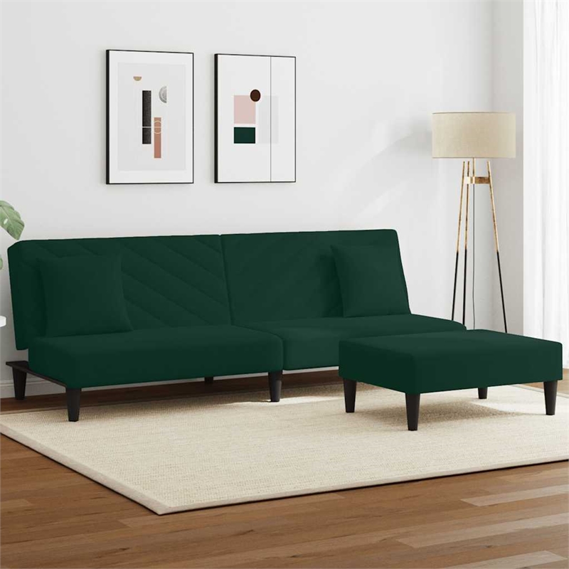 Vidaxl 2 Piece Sofa Set in Dark Green Velvet