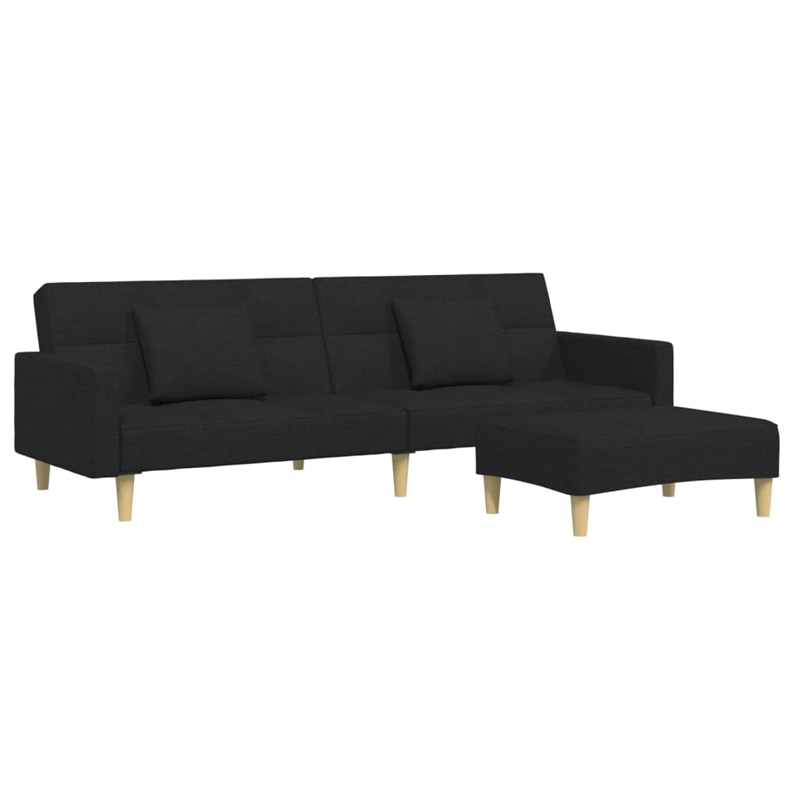 Vidaxl Sofa Bed in Black Polyester Fabric