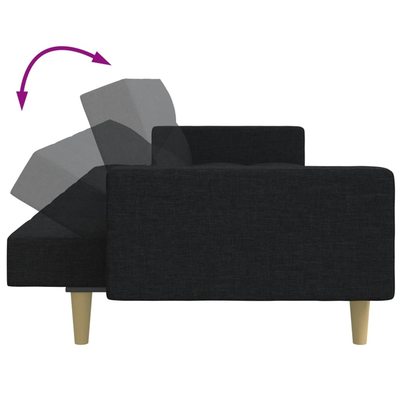 Vidaxl Sofa Bed in Black Polyester Fabric
