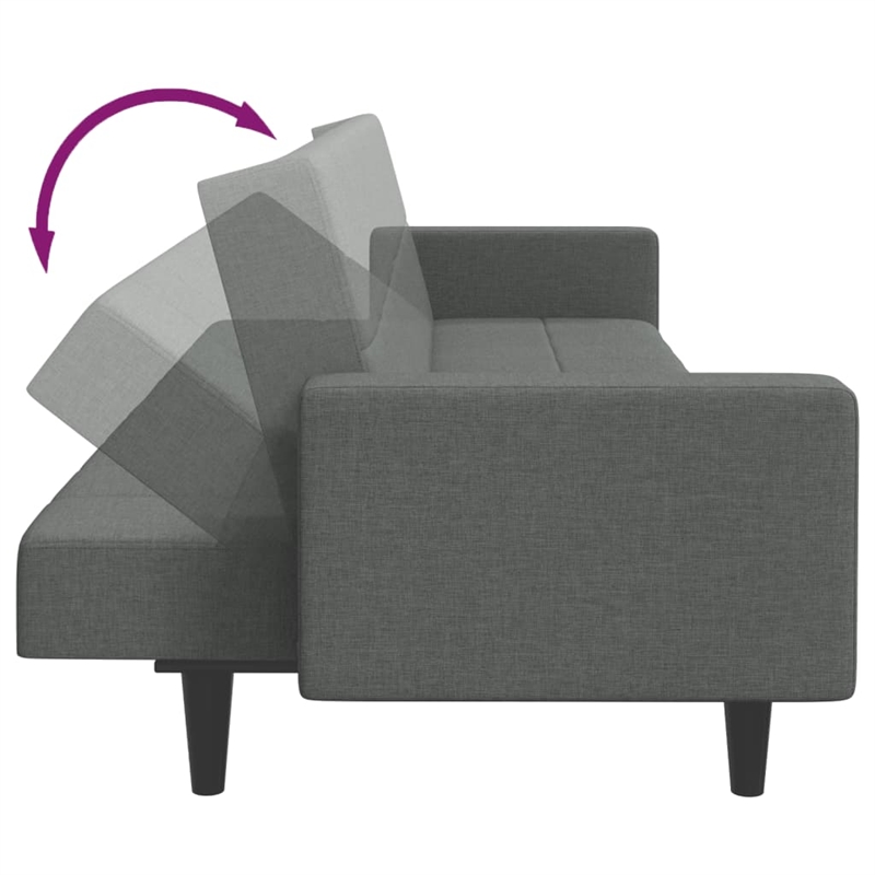 Vidaxl 2-Seater Sofa Bed in Dark Grey Polyester
