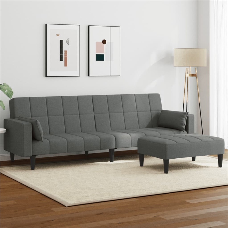 Vidaxl 2-Seater Sofa Bed in Dark Grey Polyester
