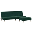 Vidaxl Two-Seater Sofa Bed in Dark Green Polyester Velvet