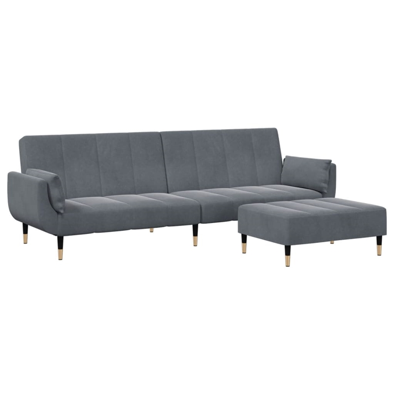 Vidaxl 2-Seater Sofa Bed in Dark Gray Polyester Velvet