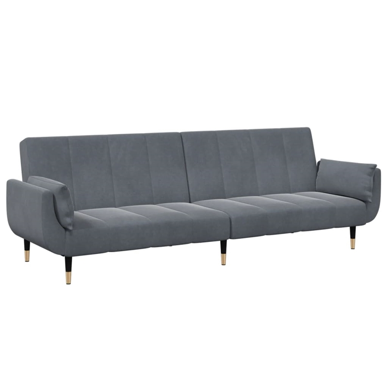 Vidaxl 2-Seater Sofa Bed in Dark Gray Polyester Velvet