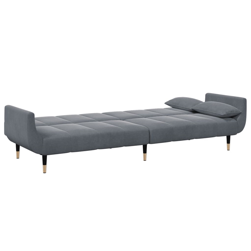 Vidaxl 2-Seater Sofa Bed in Dark Gray Polyester Velvet
