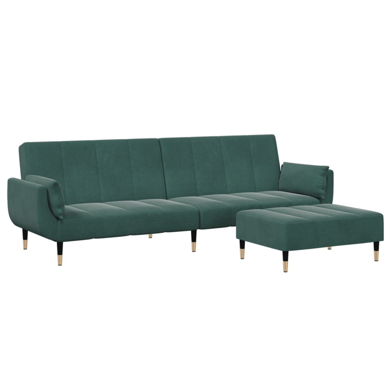Vidaxl Standard Sofa Bed in Dark Green Velvet